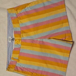 Crown & Ivy Orange Blue Pink Stripes Shorts Size 8